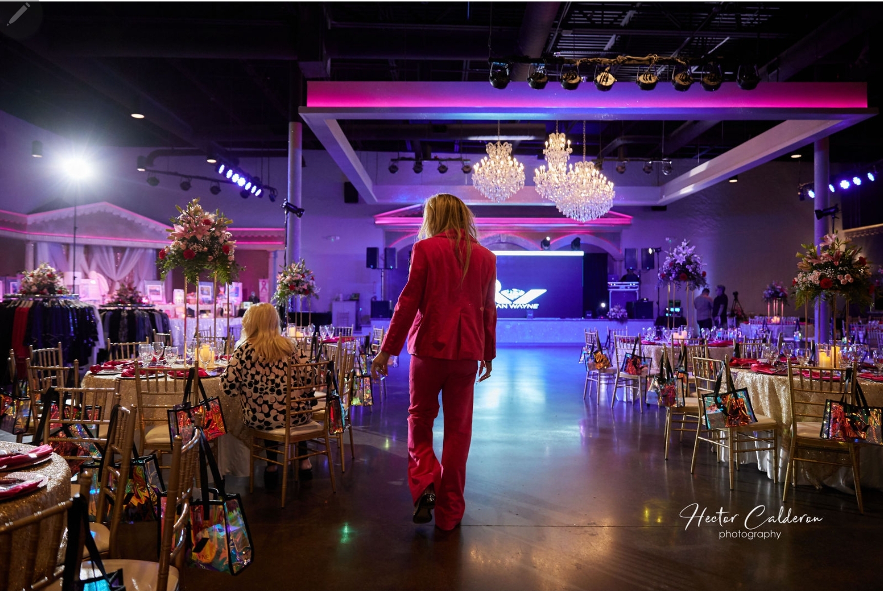 Colorful Ballroom Setting for Fundraiser Event - Kiss Cancer Goodbye by Ryan Wayne Salon The Diva Convention